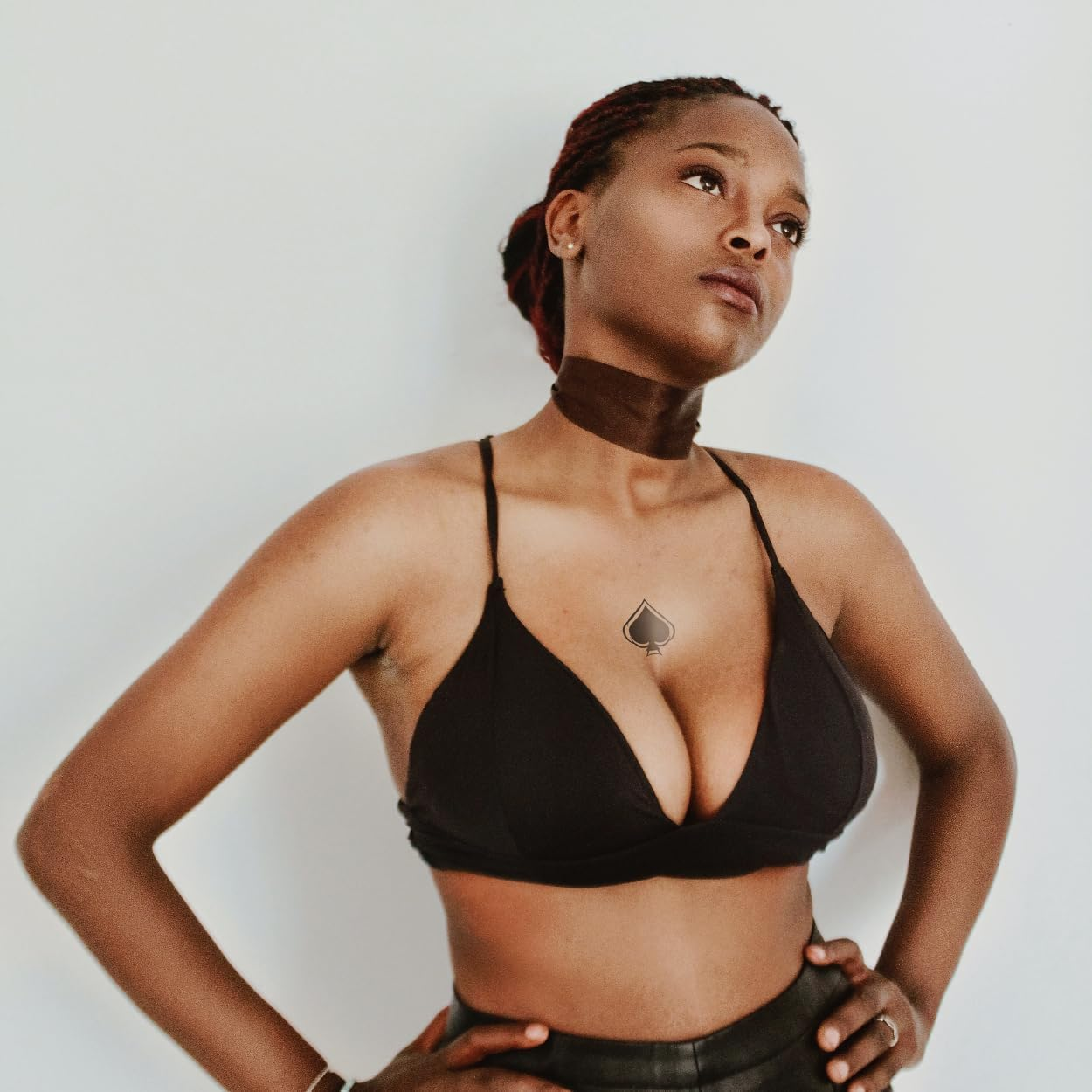 23 X Queen of Spades Temporary Tattoo Kinky Black Lettering A4 Sheet image number 4