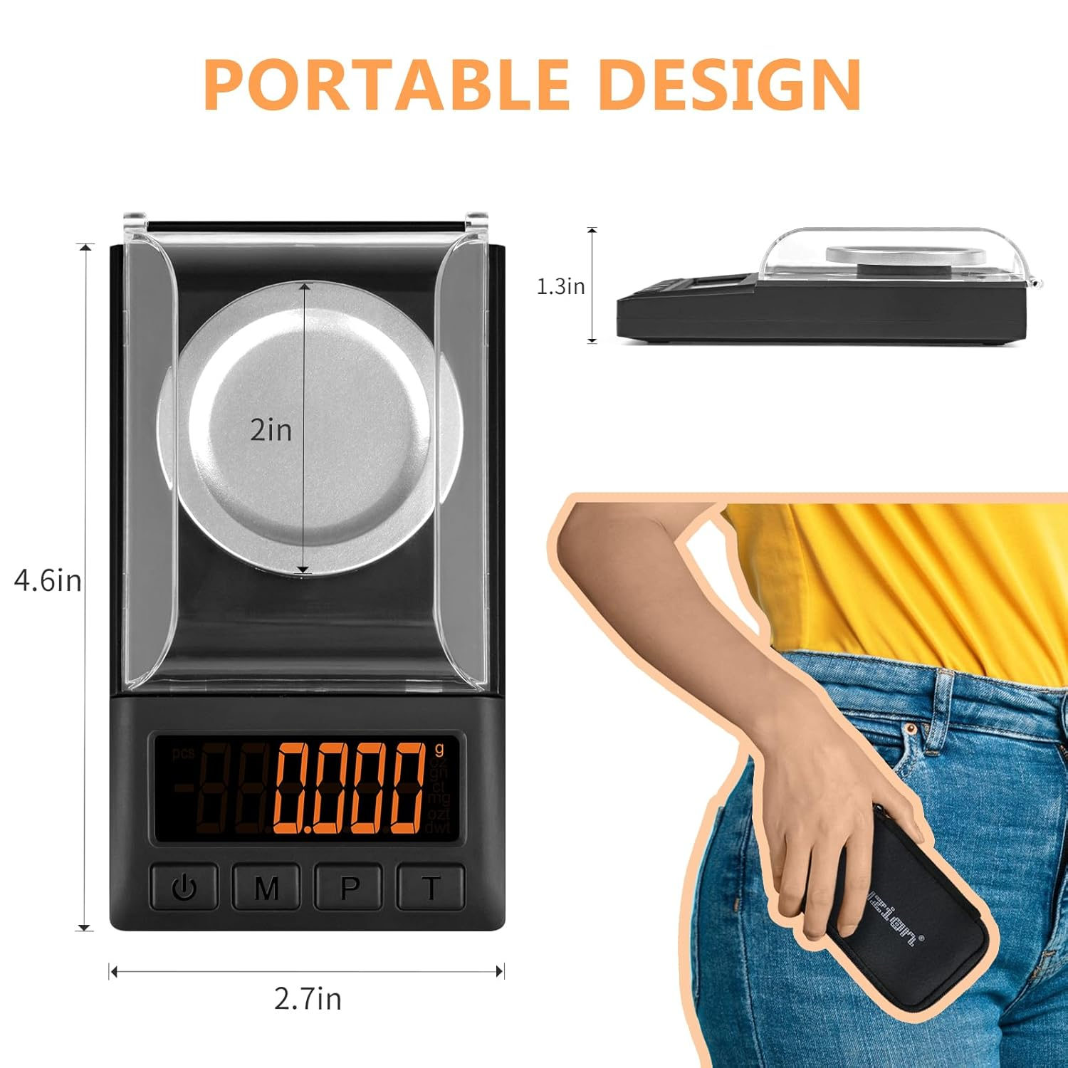 Fuzion Milligram Scale 50G X 0.001G, Mg Scale with 9-In-1 Design - Micro Scale, Powder Scale for Reloading with Portable Case, Microgram Scale Usb/Battery Powered image number 4