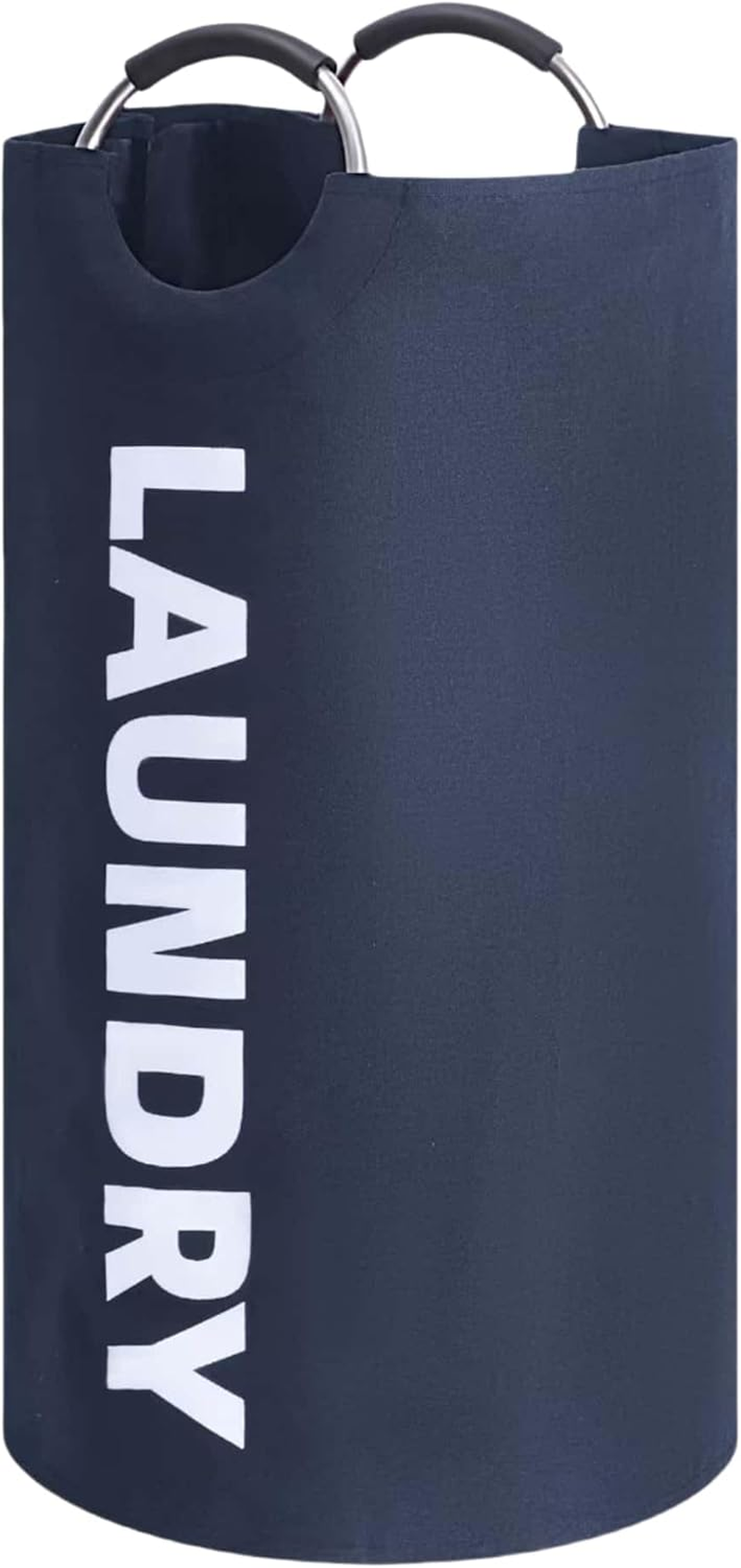 ARREBOL 90L Large Waterproof Laundry Basket & Bag, Collapsible Tall Freestanding Clothes Hamper with Aluminum Handles for College, Dorm, Family image number 3