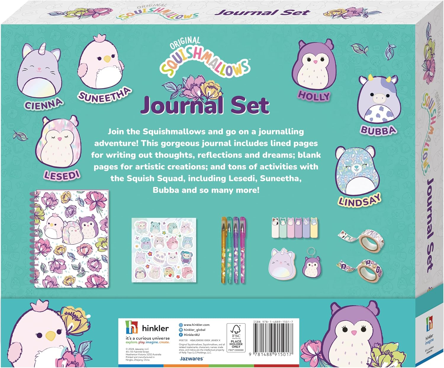 Squishmallows Journal Kit - Fun Journaling Set with Stickers, Keychain, and Washi Tape image number 4