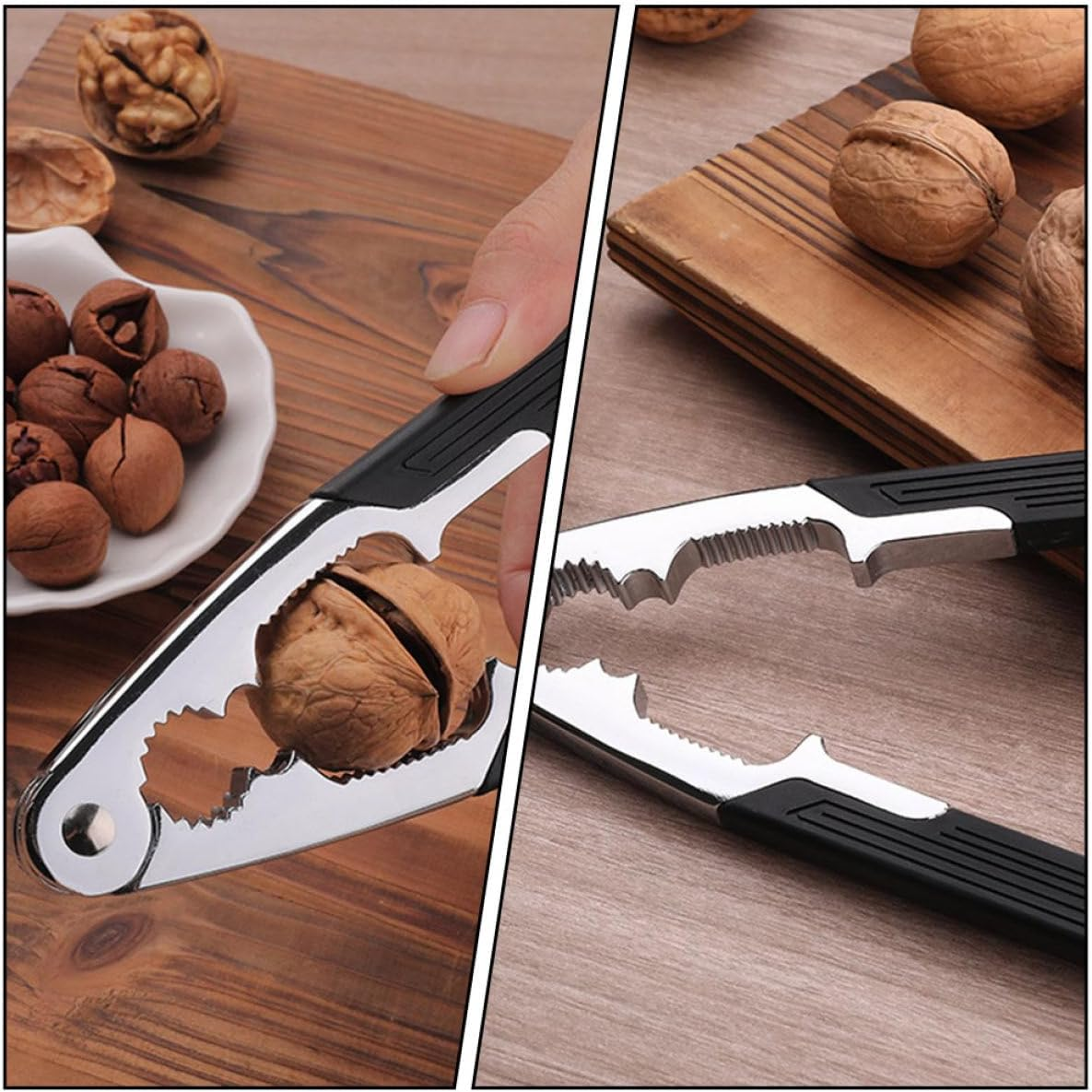 HINTRMENT Stainless Steel Nut Opener with Anti-Slip Handle Household Nut Sheller for Walnuts Pecans Macadamia Chestnuts Lightweight Kitchen Gadget and Peeling image number 4