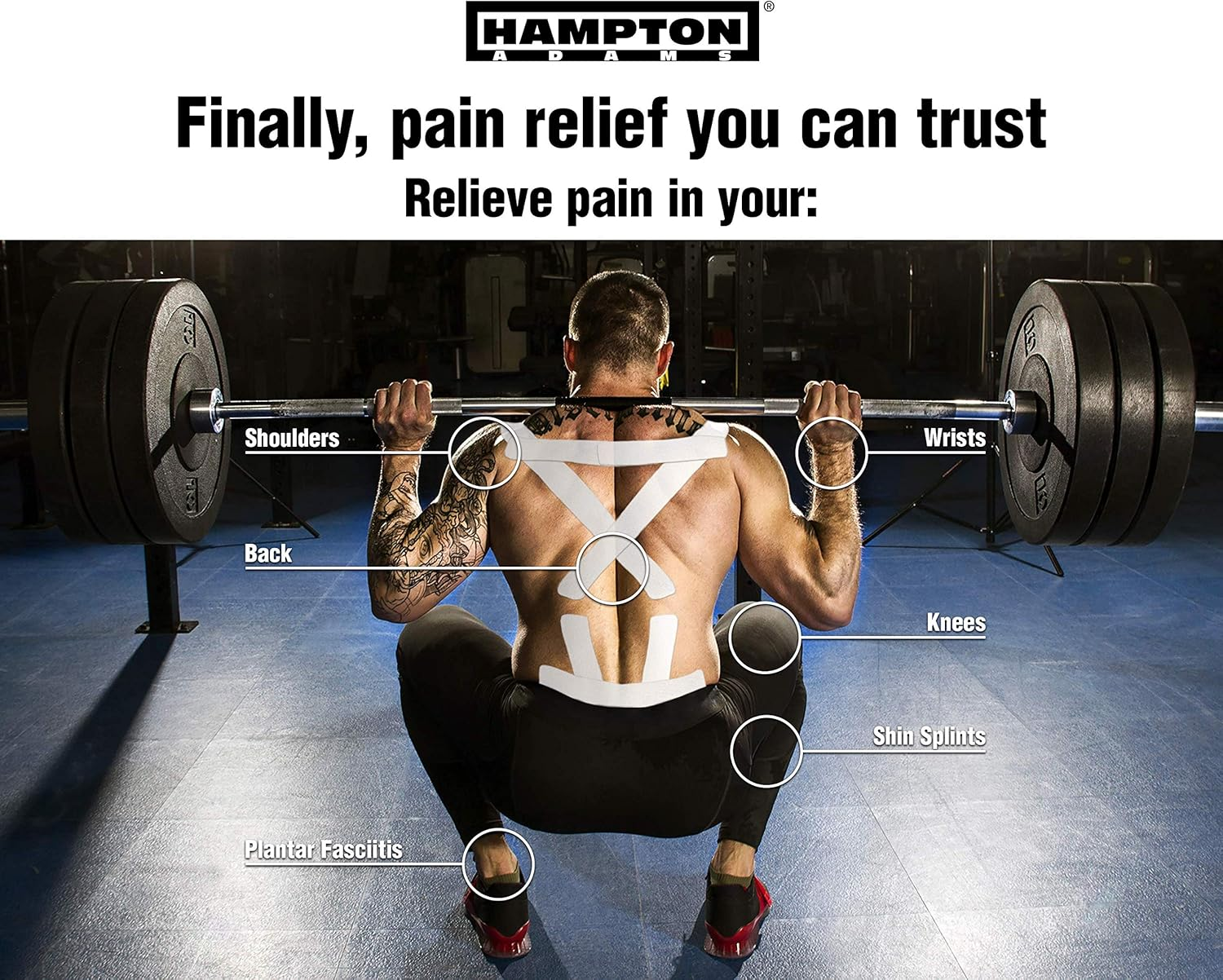 Kinesiology Tape - Latex Free Elastic, 16Ft Water Resistant Kinetic Uncut Kinesio Tape for Knee Pain, Elbow and Shoulder Muscle & Plantar Fasciitis (2-Pack)