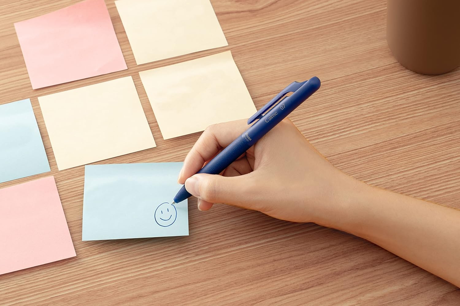 Pentel Calme Retractable Ballpoint Pen 0.7Mm Medium Nib Beige Barrel Black Ink, Box of 10 Pens (BXA107H-A) image number 2