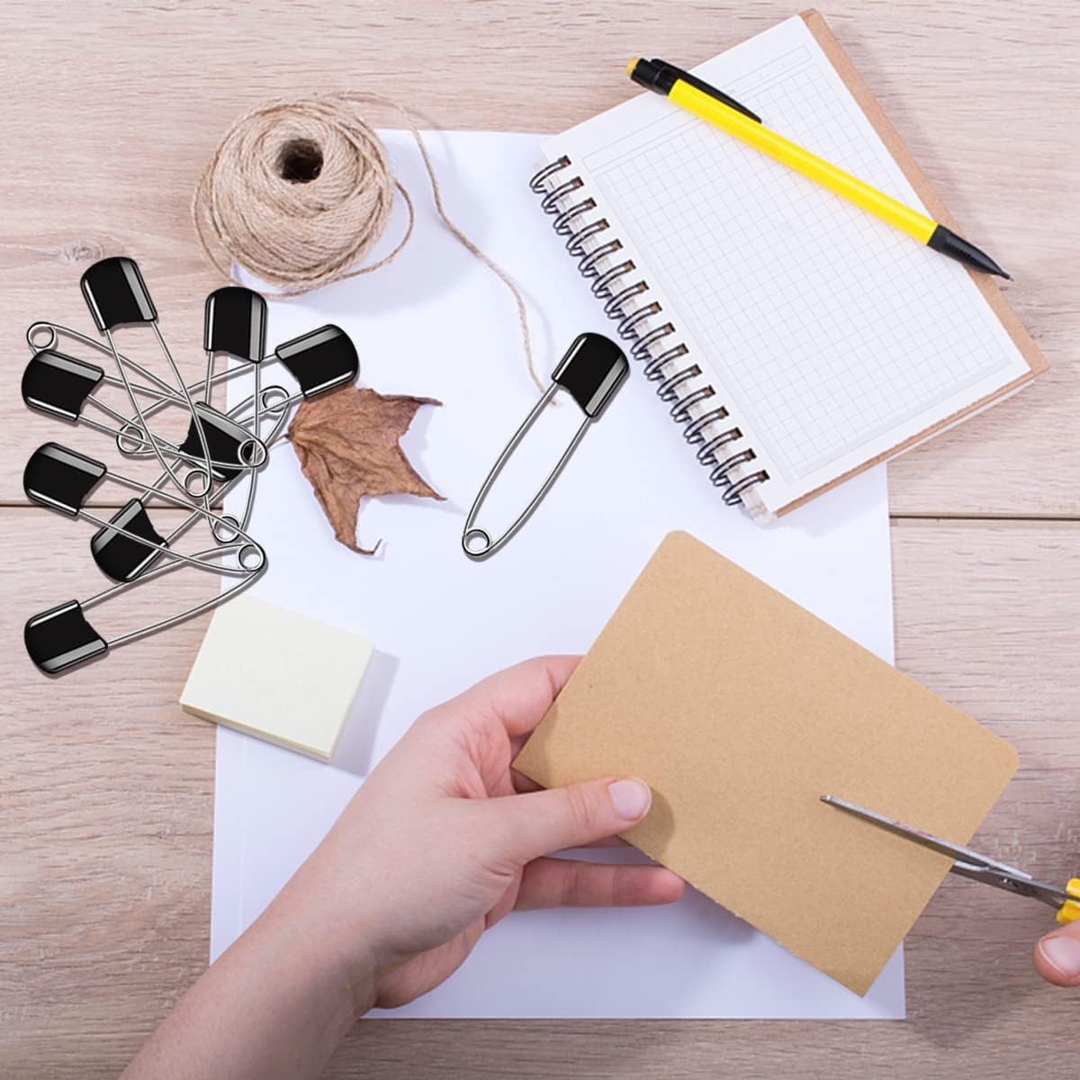 50 Pcs Diaper Pins, Plastic Head Safety Pin with Safe Locking Closures (Black) image number 3