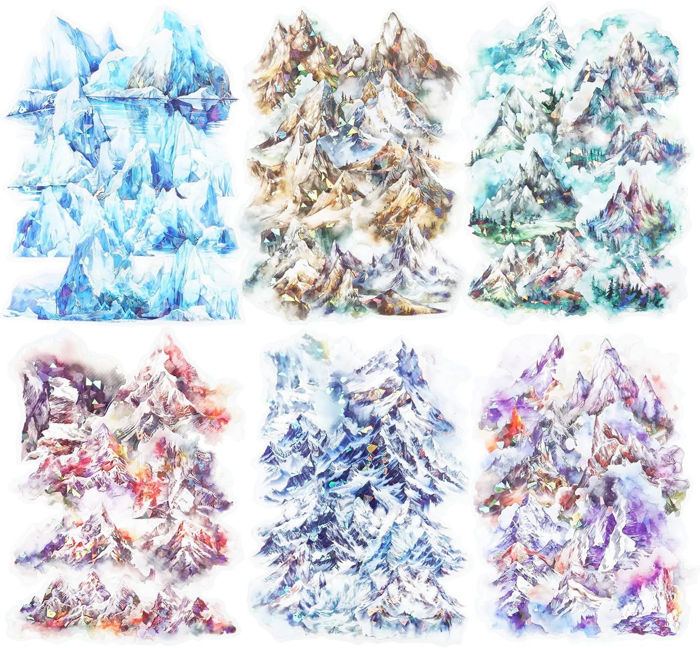 Miyouluna 90 Pcs Lanscape PET Stickers Set, Art-Themed Stickers Supplies for Scrapbooking, Journaling and DIY Crafts