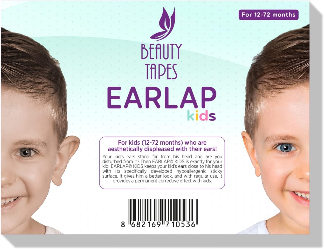 Beauty Tapes Kids Ear Corrector for Kids (12-72 Months), Protruding Ear Sticker, Protruding Ear Pinning without Surgery, Permanent Corrective Effect, Contains 20 Kids Corrector, 10 Solaps