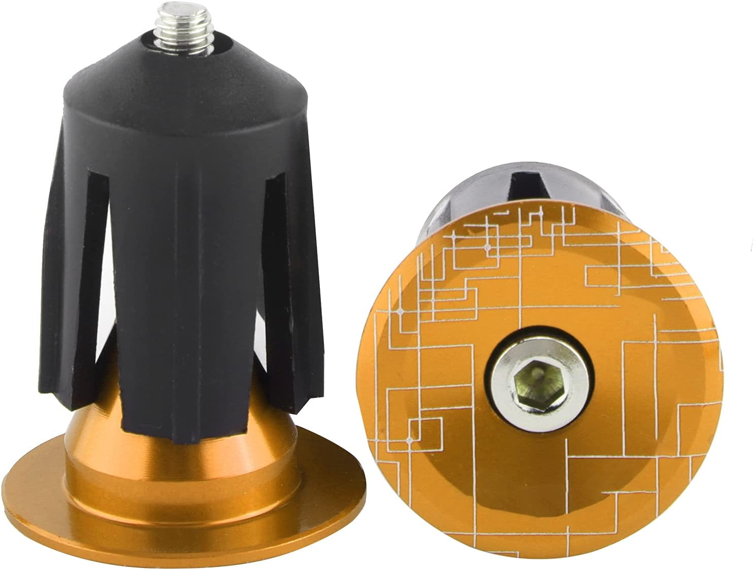 Phefop 2Pcs Bike Handlebar End Plugs Aluminum Alloy Expanding Locking Caps for Road Bike, High Abrasion Resistance Bar End Caps for Enhanced Cycling Experience (Red)