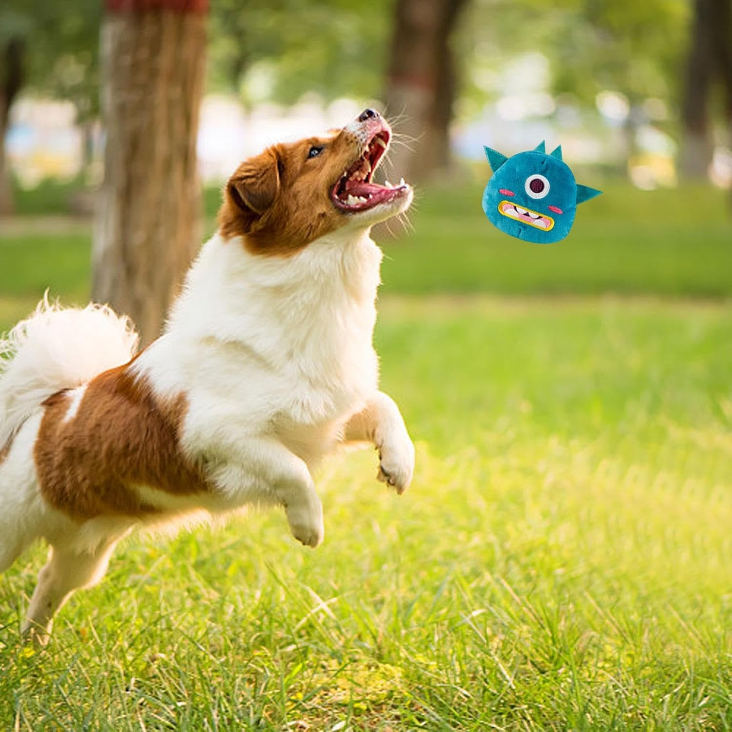 Dog Toys Squeaky Ball | Rubber 2 in 1 Beast Shaped Dog Chew Toy | Sound Dog Ball, Dog Teething Toys for Puppy Small Medium Dogs, Pet Sound Toys Catcoq - D: C-Bit Beast Cloth Cover + Orange Sound Ball image number 5