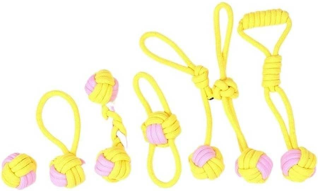 Dog Purple Yellow Bite Resistant Cotton Rope Pet Toy Pulling Toy(Yellow)