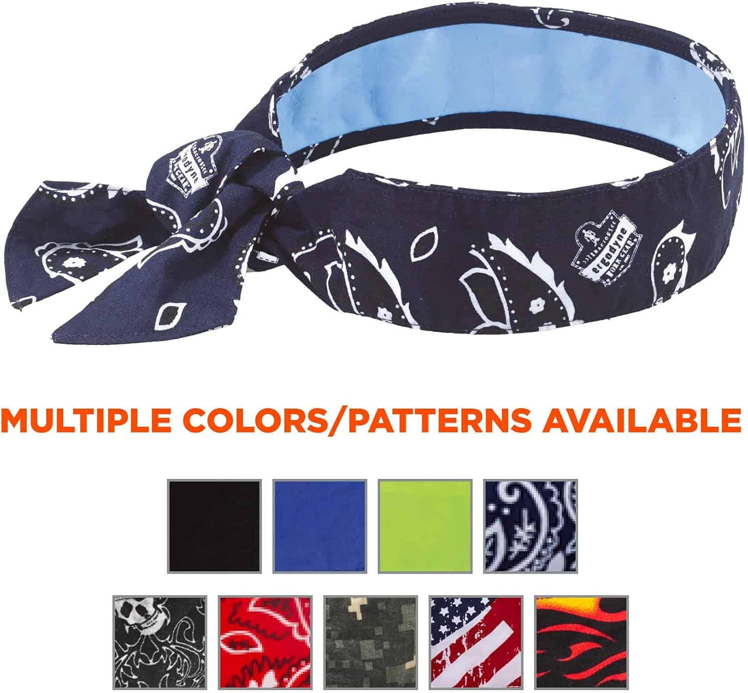 Ergodyne Chill-Its 6700CT Evaporative Cooling Bandana - Tie Closure, Navy Western image number 2