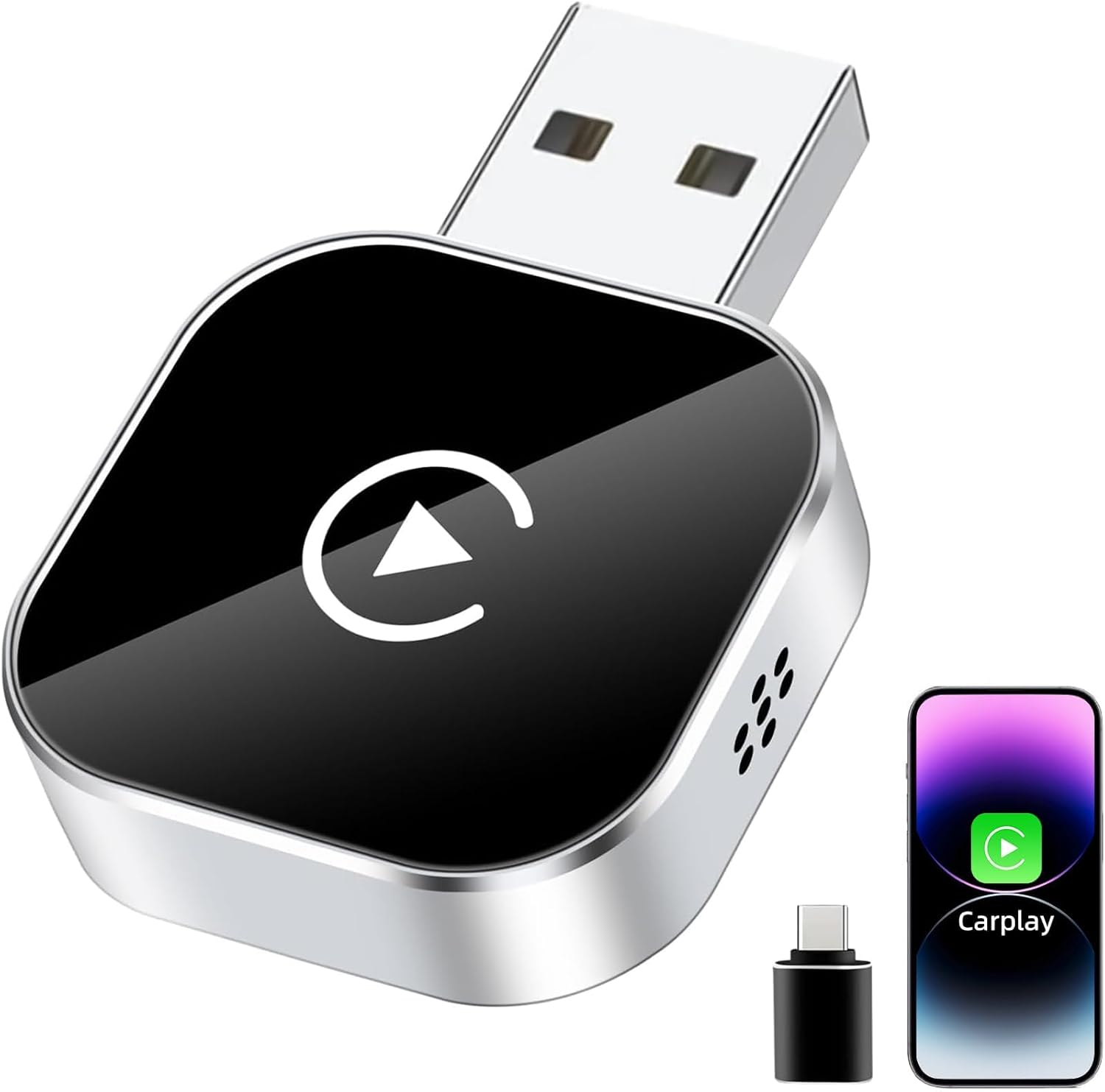 2025 Upgrade 2-In-1 Wireless Carplay & Android Auto Adapter &ndash; Plug & Play Wireless Dongle for Iphone Ios 10+ / Android 11+, Retains Original Car Controls, Compatible with Cars 2017+