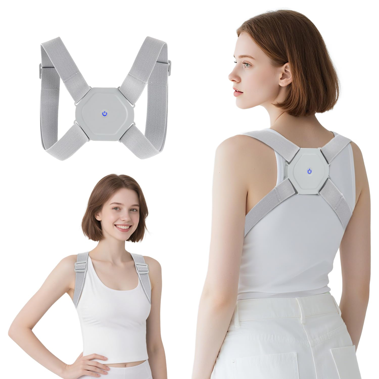 WEKUBA Posture Corrector - Adjustable Back Brace for Kids & Adults, Smart Vibration Alert, Rechargeable Design, Supports Healthy Sitting & Standing Posture, Helps Prevent Hunchback & Nearsightedness image number 5