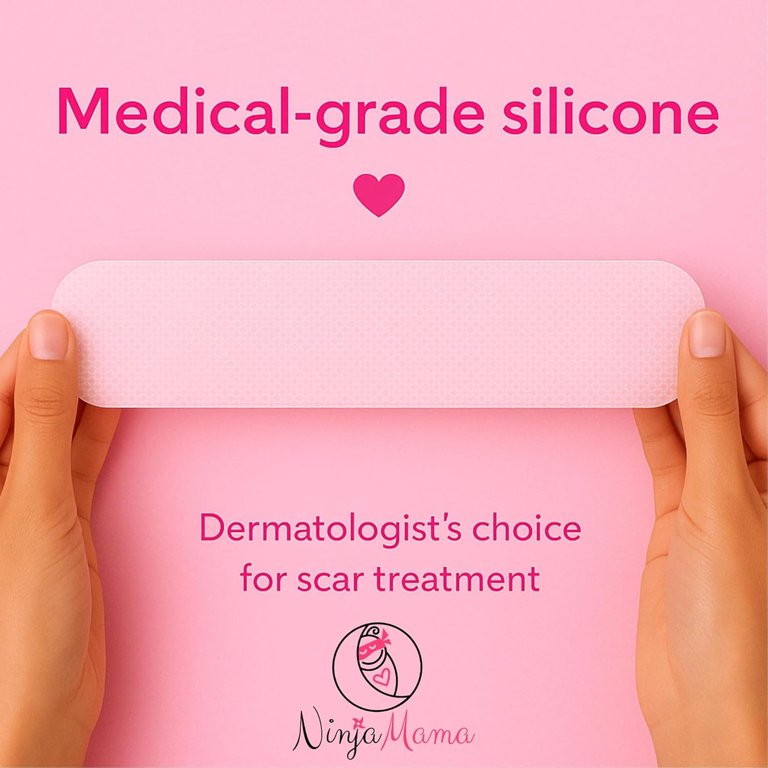 Ninja Mama Pack of 6 C-Section Silicone Scar Strips. C Section Recovery Must Have Transparent Scar Patches, 20Cm X 5Cm Reusable for C-Section. Includes Keep Clean Case & Pouch image number 3