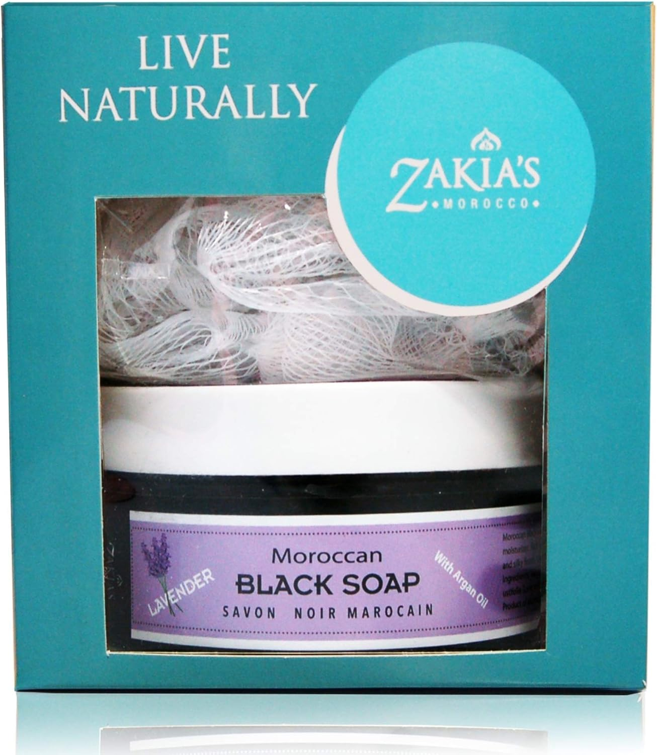 Zakia'S Morocco 8 Oz Moroccan Black Soap - Rose Blossom - the Healing Soap with Kessa Exfoliating Glove image number 2