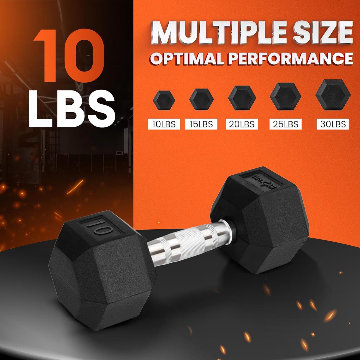 Yes4All Chrome Grip Encased Hex Dumbbells &ndash; Hand Weights with Anti-Slip 5-50 LBS Single image number 3