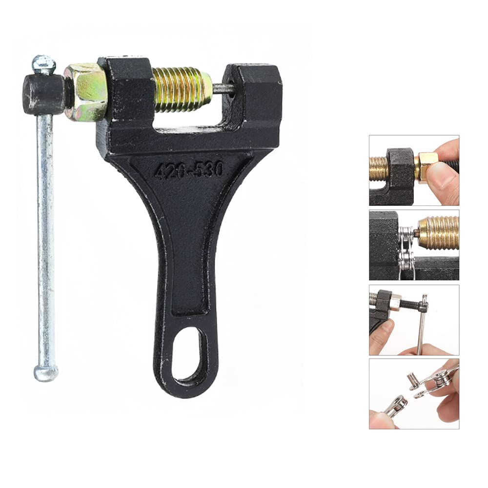 420 Motorcycle Chain with Breaker,420 132 Link Standard Drive for 110Cc 125Cc Dirt Pit Bike,Atv, Go Kart,Mini Bike,Scooter image number 2