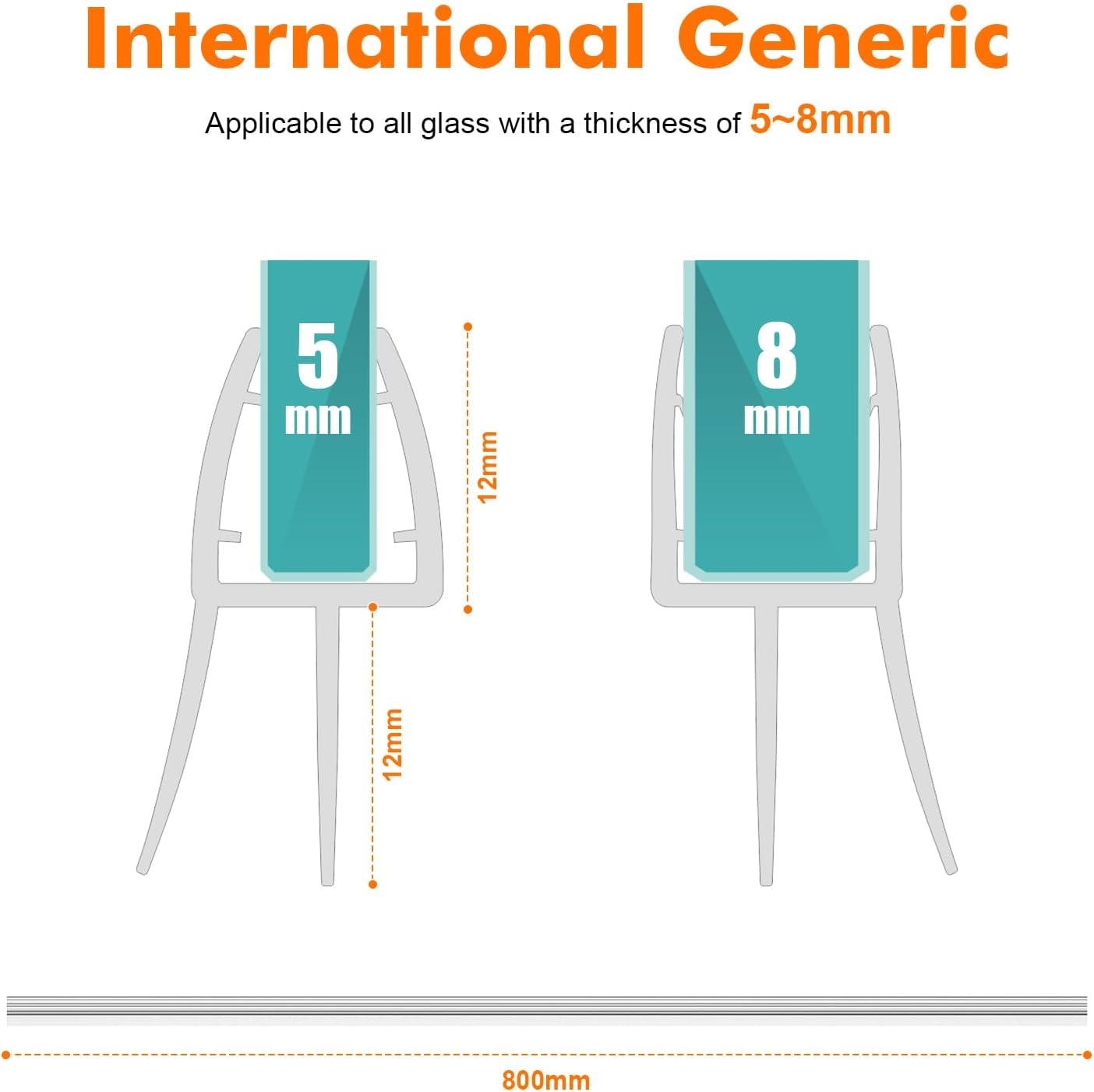 Ibergrif 80Cm Rubber Shower Enclosure - Suitable for 5-8Mm Doors - M101-80