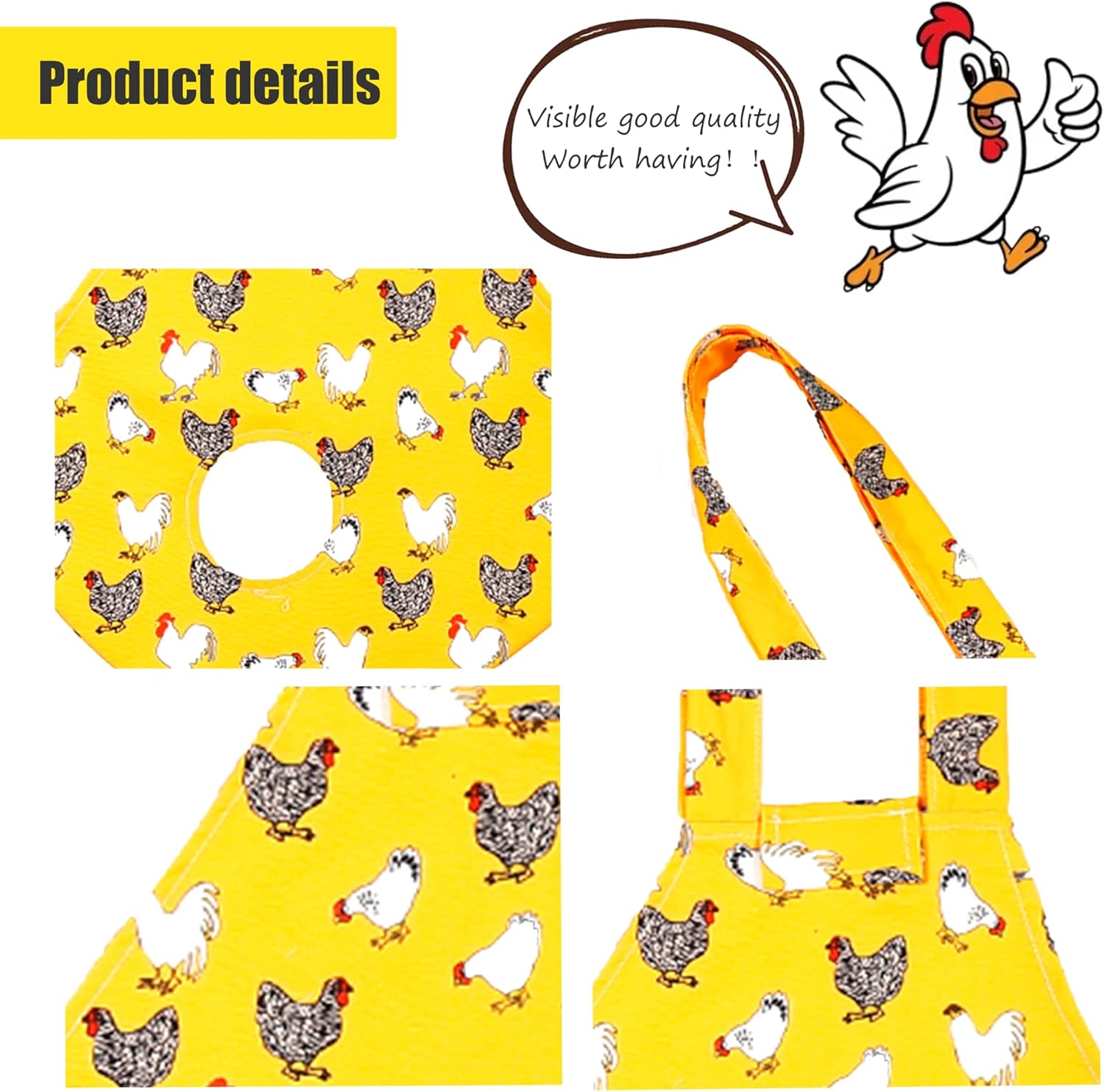 Chicken Holder Bag Chicken Medic Bag Chicken Carrier with Handle Chicken Supplies Catching Hand Bag for Hen Rooster Poultry Chicken Transport (Yellow A) image number 4