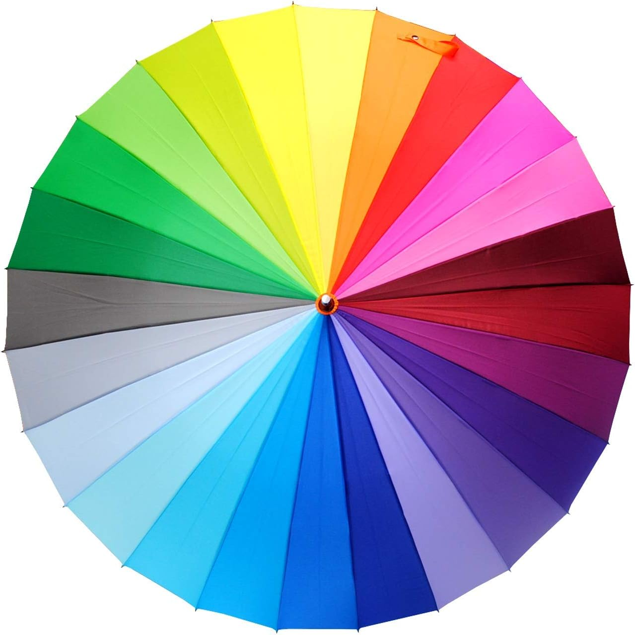 60MPH Windproof 24 Rib Large Strong Rainbow Umbrella - XL Automatic Heavy Duty Golf Umbrella for Rain and Wind - 3 Layer Frame - Choice of 2 Handles - Best for Most Ribs image number 3