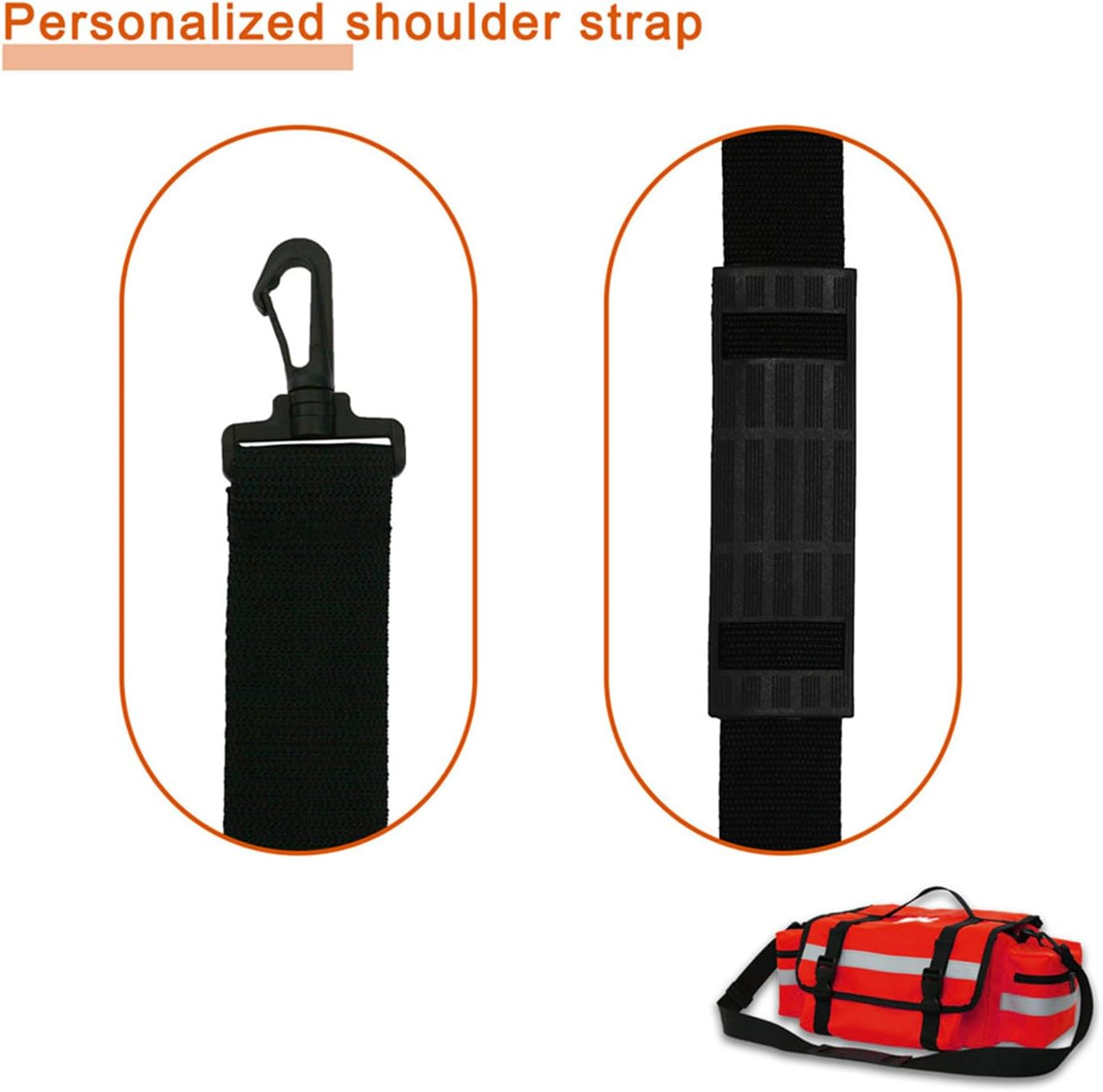 First Aid Bag Empty,First Responder Emergency Bag,Ems EMT Trauma Bag Empty,Medical Bag with Reflective Strips,Great for Rescue Squads,Lifeguard,Firefighter(Red) image number 1