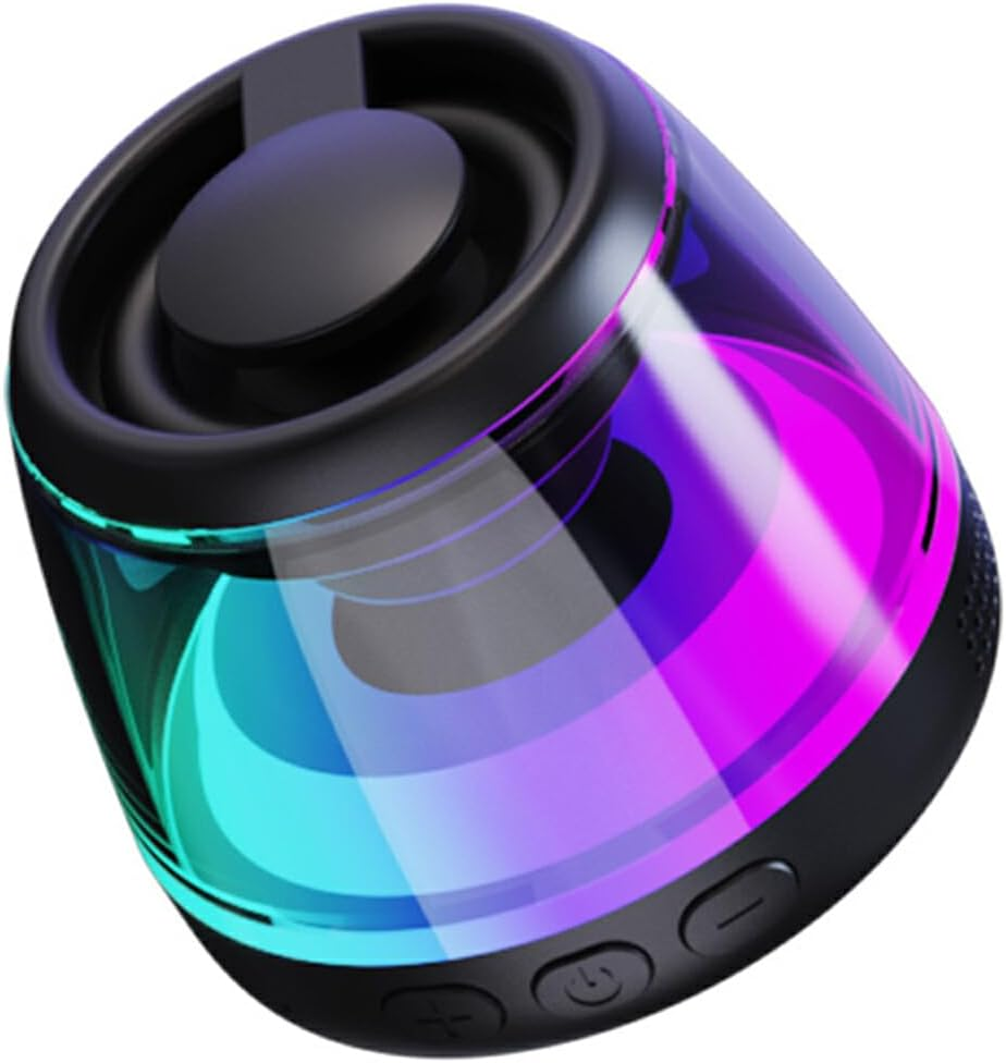 Portable Mini Speaker with Magnetic Suction Function for Home Indoor ABS Pocket Speaker MP3 Player 2. RGB Ambient Light, Black