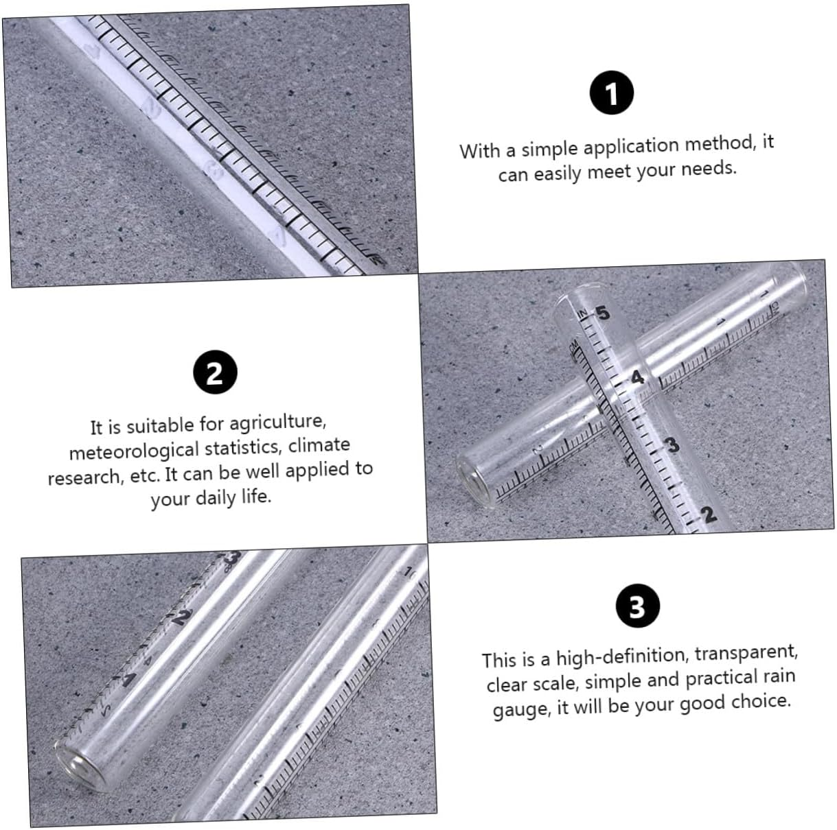 Bestonzon 4Pcs Glass Rain Gauge Measuring Cups Transparent Outdoor Rainfall with Clear Scale for Garden Precipitation Measurement image number 5