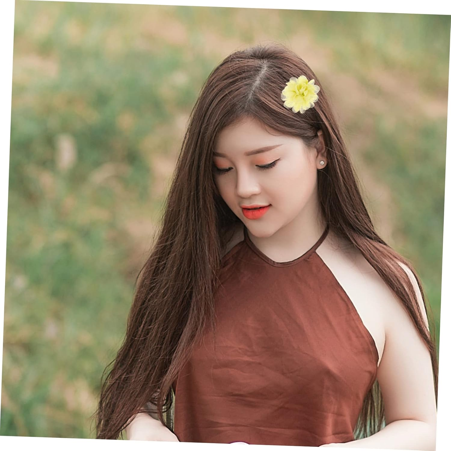 KALLORY 20Pcs Artificial Flower Hairpins for Girls Floral Hair Clasps Cute Hair Accessories for Doll Head Styling and Boys and Girls Random Color image number 3