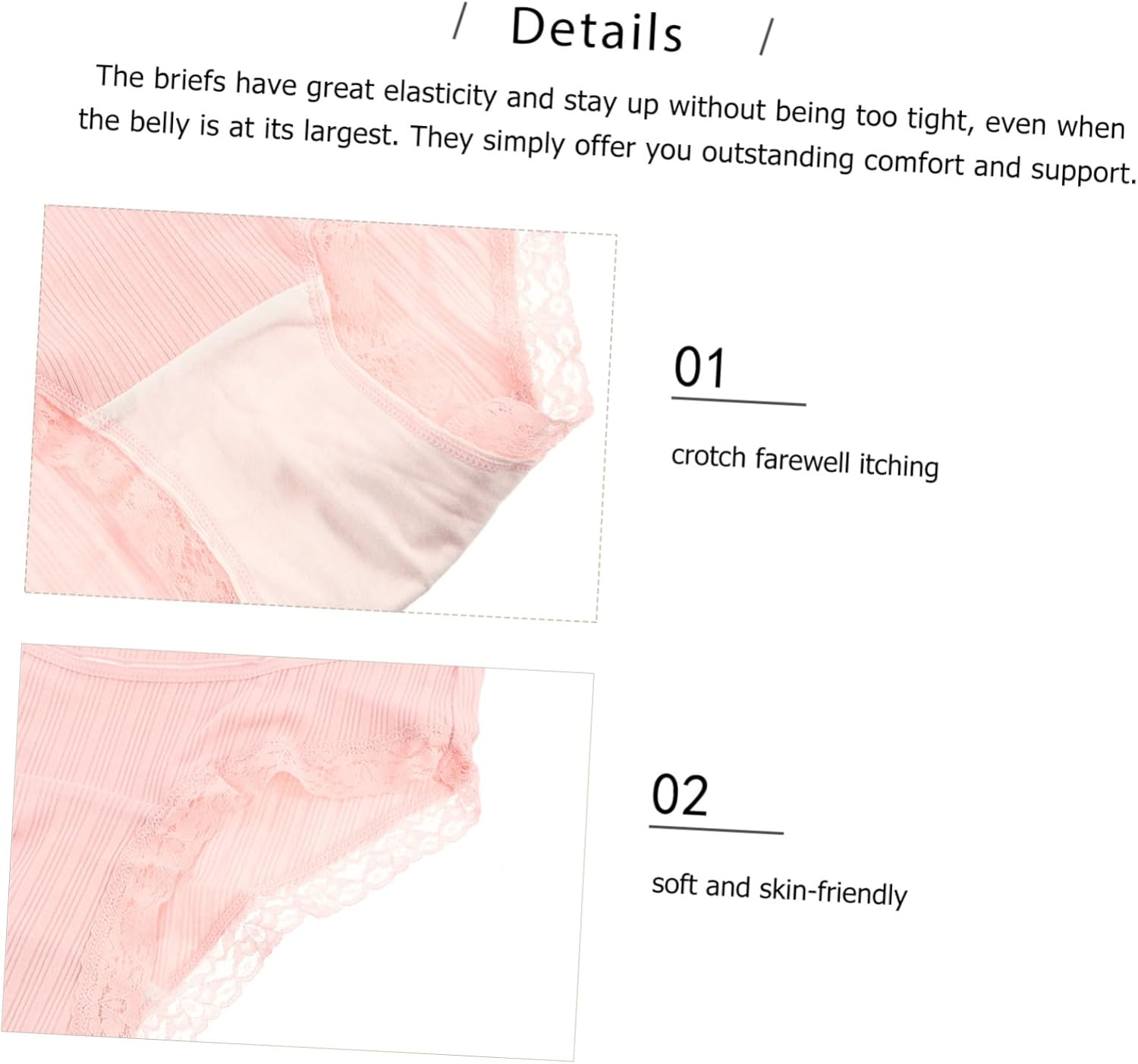 Baluue 3Pcs Cotton High Waist Maternity Panties Adjustable Pregnant Underwear Breathable Stretchy Supportive Women Splice Underpants Summer Soft Elastic image number 5