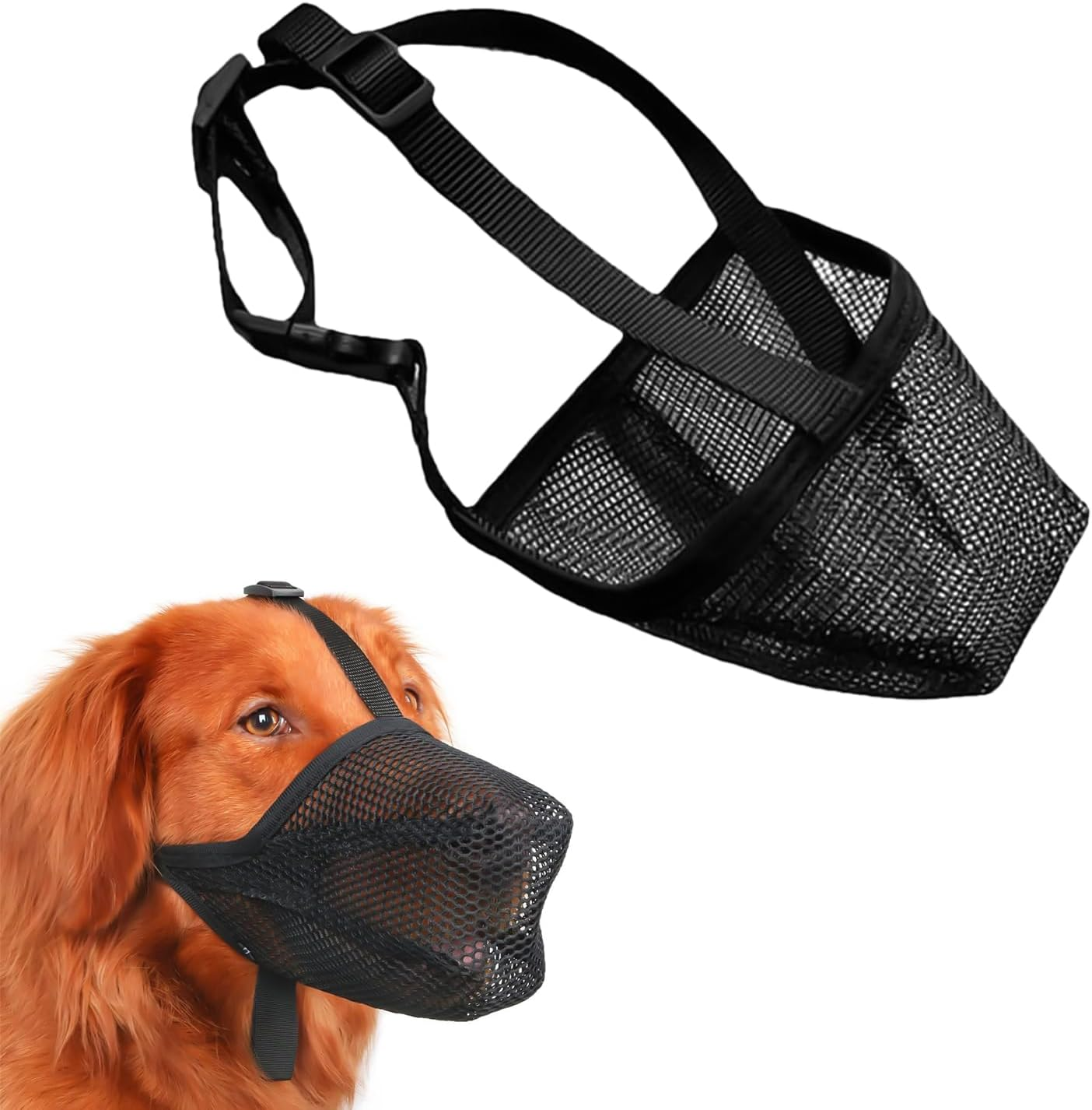 Muzzle for Dogs, Mesh Dog Muzzle for Dogs with Rounded Mesh, Dog Muzzle to Prevent Eating, Biting, Chewing, Muzzle for Small, Medium and Large Dogs (L) image number 1