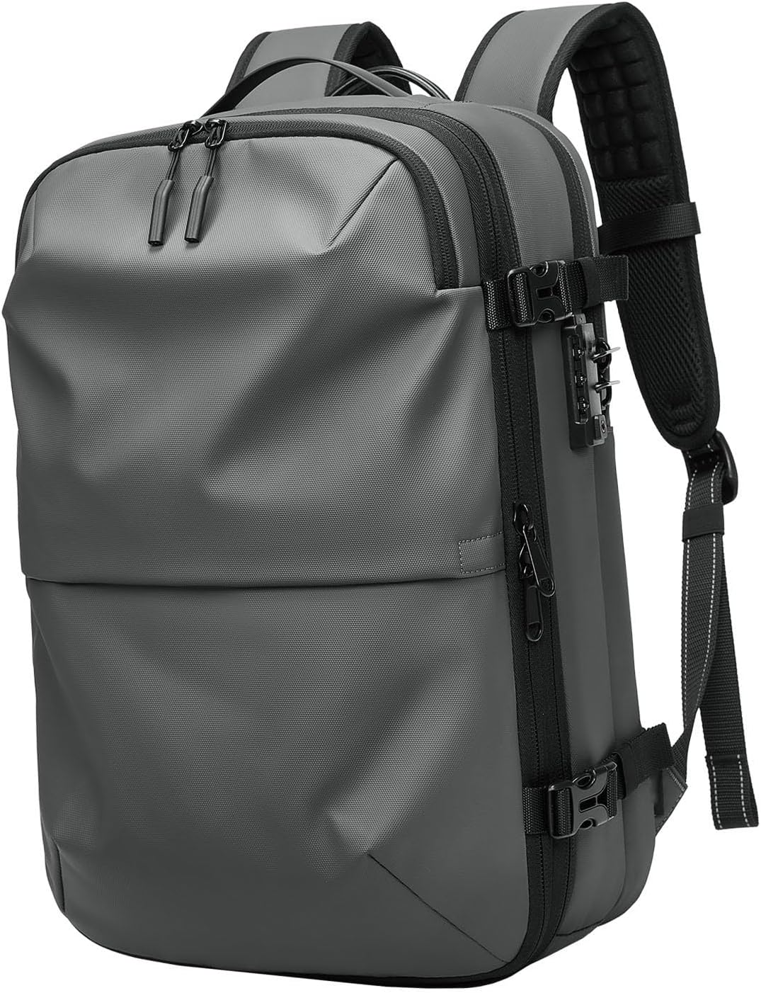 Vacuum Compression Backpack Travel, 60L Expandable Vacuum Backpack Rainproof Vacuum Seal Backpacks, TSA Lock Carry on Luggage Bag, Black