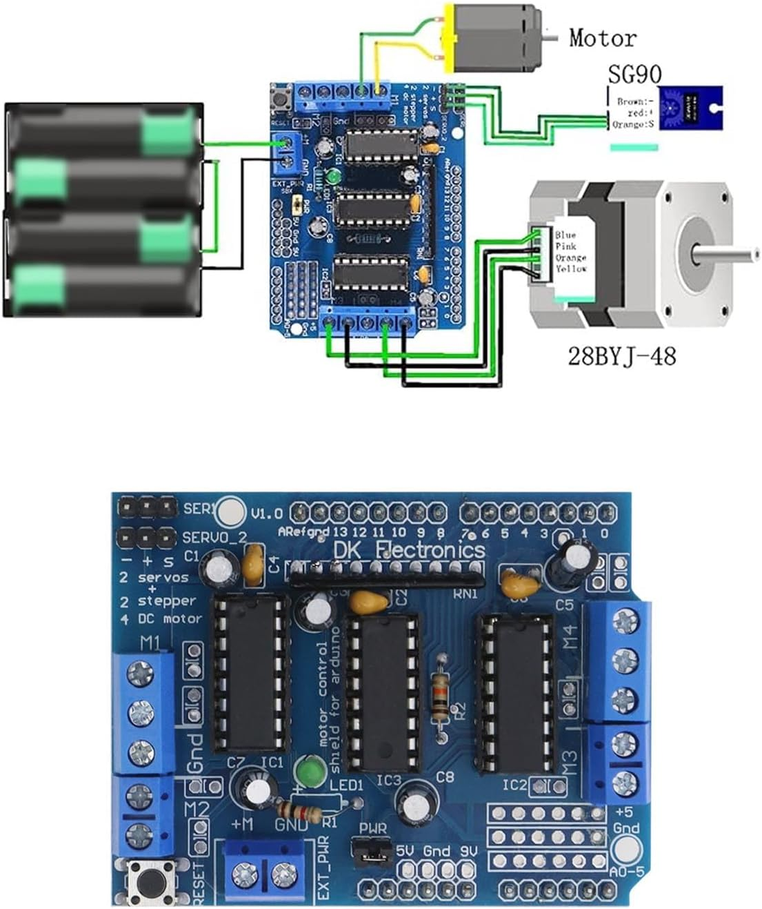 3Pcs L293D DC Motor Driver Module Shield Stepper Aideepen Motor Control Shield Module Stepper Motor Drive Shield Expansion Board image number 2