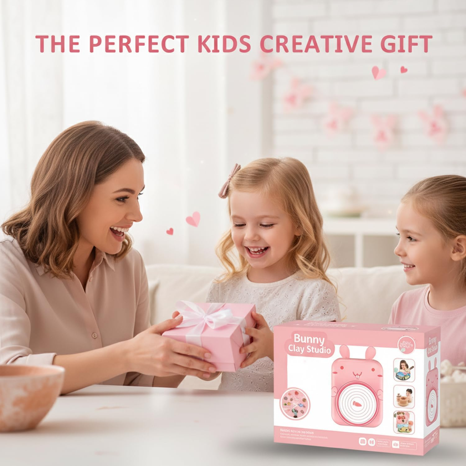 Pottery Wheel for Kids, Girls Arts and Crafts Toys for Kids Ages 8-12, Pottery Studio Craft Kit with 2 Pack Air-Dry Clay, Art Supplies for Kids Toys Girls Birthday, Age 6 7 8 9 10 11 12+ (Pink) - Pink image number 3