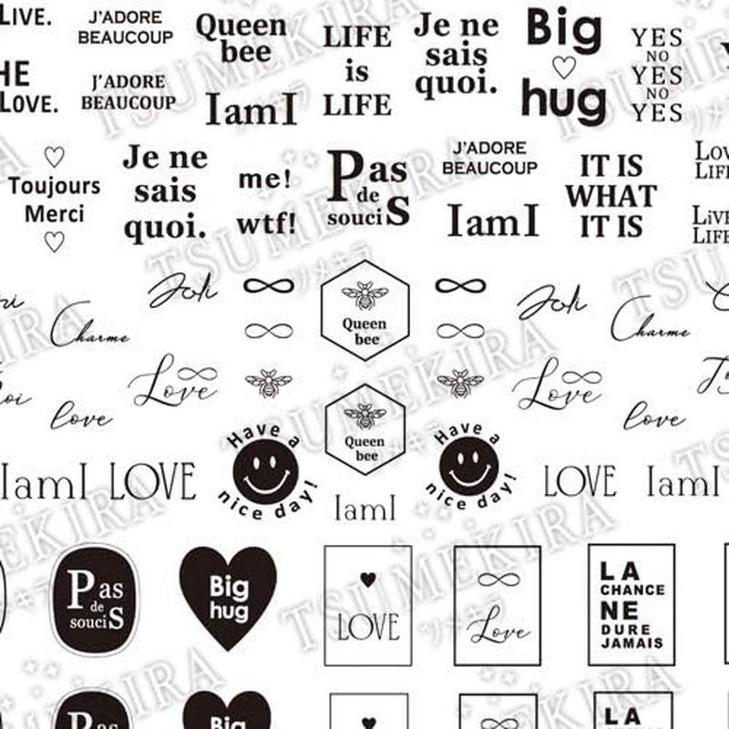 TSUMEKIRA NN-CHI-101 Nail Stickers, Pd Chiho Produce 1, Le Mot Juste Black, Multicolor