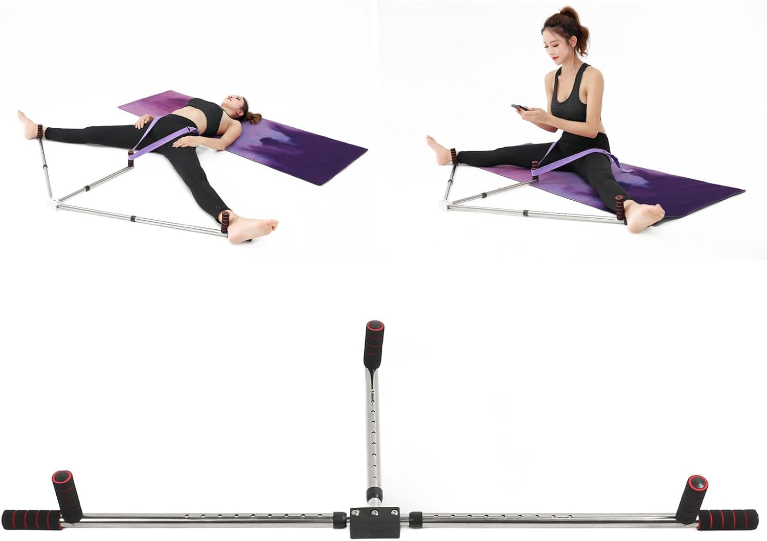 Cryfokt 3 Bar Leg Stretcher, Stainless Steel Leg Split Extension, 9 Hole Adjustable Flexibility Stretching Machine for Ballet Dance Gym Exercise, Kids Adults Enhancing Muscle Flexibility image number 6