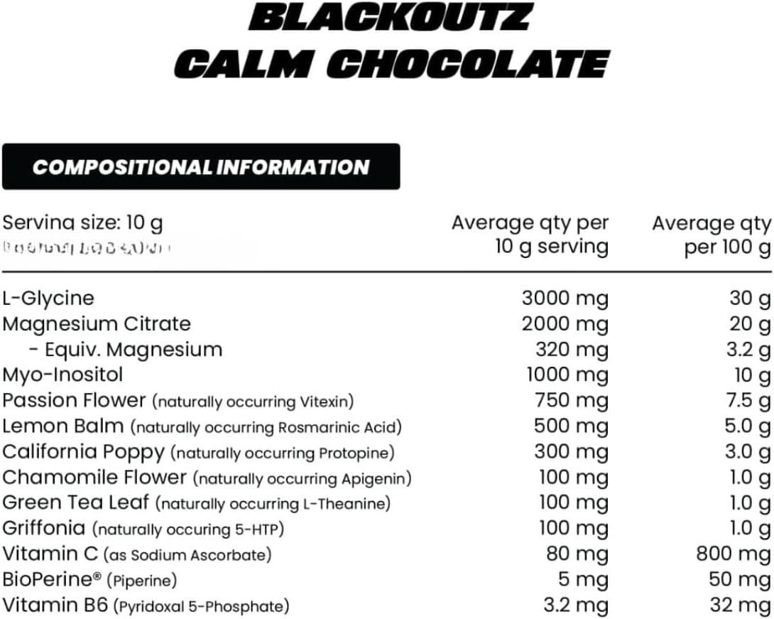 Zombie Labs Blackoutz Hardcore Sleep Compound 5 Serve Chocolate Flavour