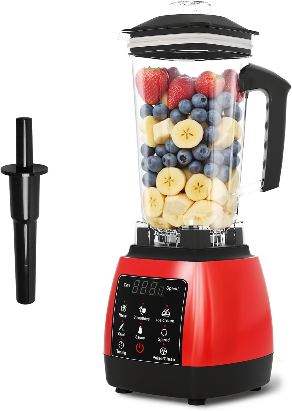 Spector 2L High Speed Commercial Blender, Mixer Food Processor, Juicer Smoothie with Timer, Ice Breaker, Ice Crush, 5 Modes, 10 Speeds, 1600W Power Motor, Blend, Chop, Grind & Pur&eacute;e, Black