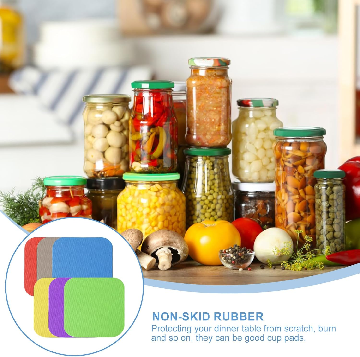 6 Pcs Silicone Jar Opener Pad Color Set, Square Gripper Cushions for Opening Jars with Ease, Ideal for Weak Hands, Seniors, Elderly & Kids, Premium Grip & Durable Rubber-Free Design image number 5