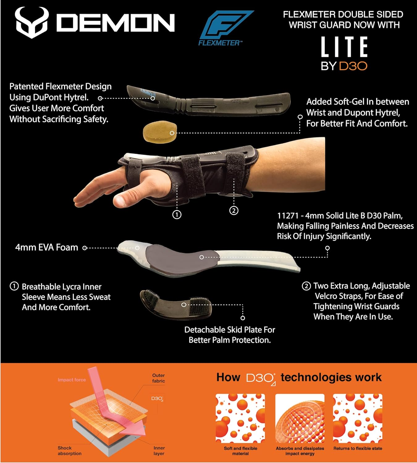 Flexmeter Double Sided Wrist Guards D3O