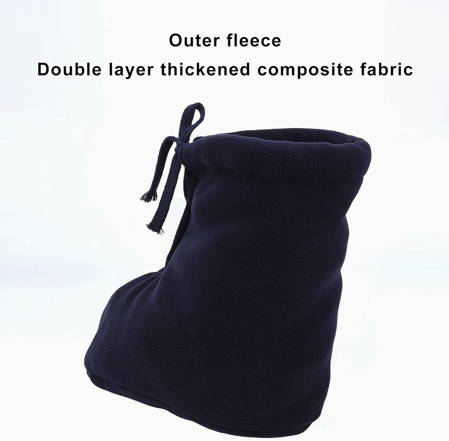 Cast Toe Cover Sock, 1Pcs Leg Cast Cover for Men Women, Outer Fleece Inner Plush Keep Warm Black Cast Sock Works Great with Most Plaster Casts, Cast Shoes, Booties, Open Toe Cast image number 4