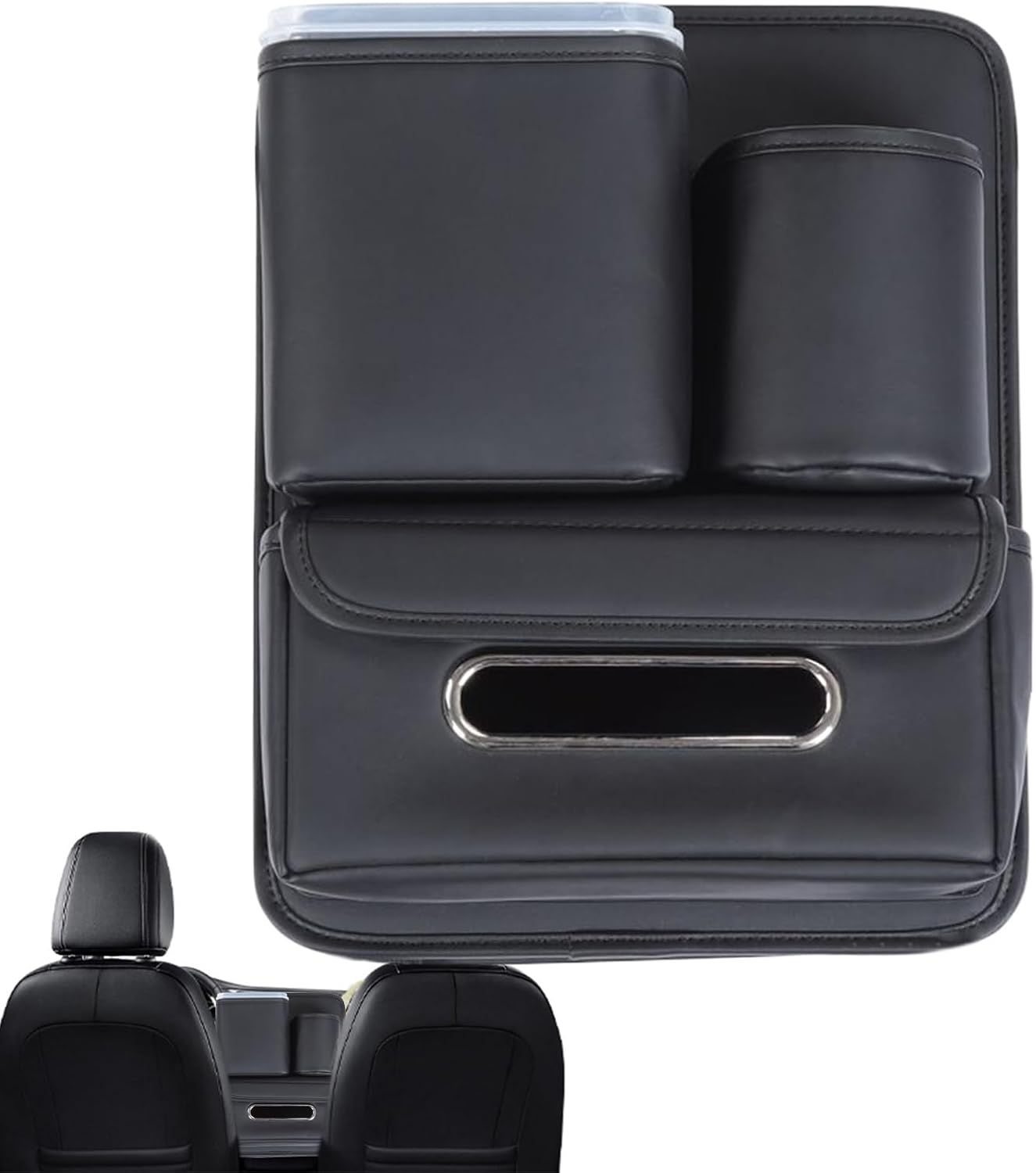 Between Car Seat Organizer - Automotive Handbag Tissue Holder - Multipurpose Seat Organizer for Water Cup Tissue Umbrella Handbag Document Men Women Family Outing Camping Travel Road Trip image number 4