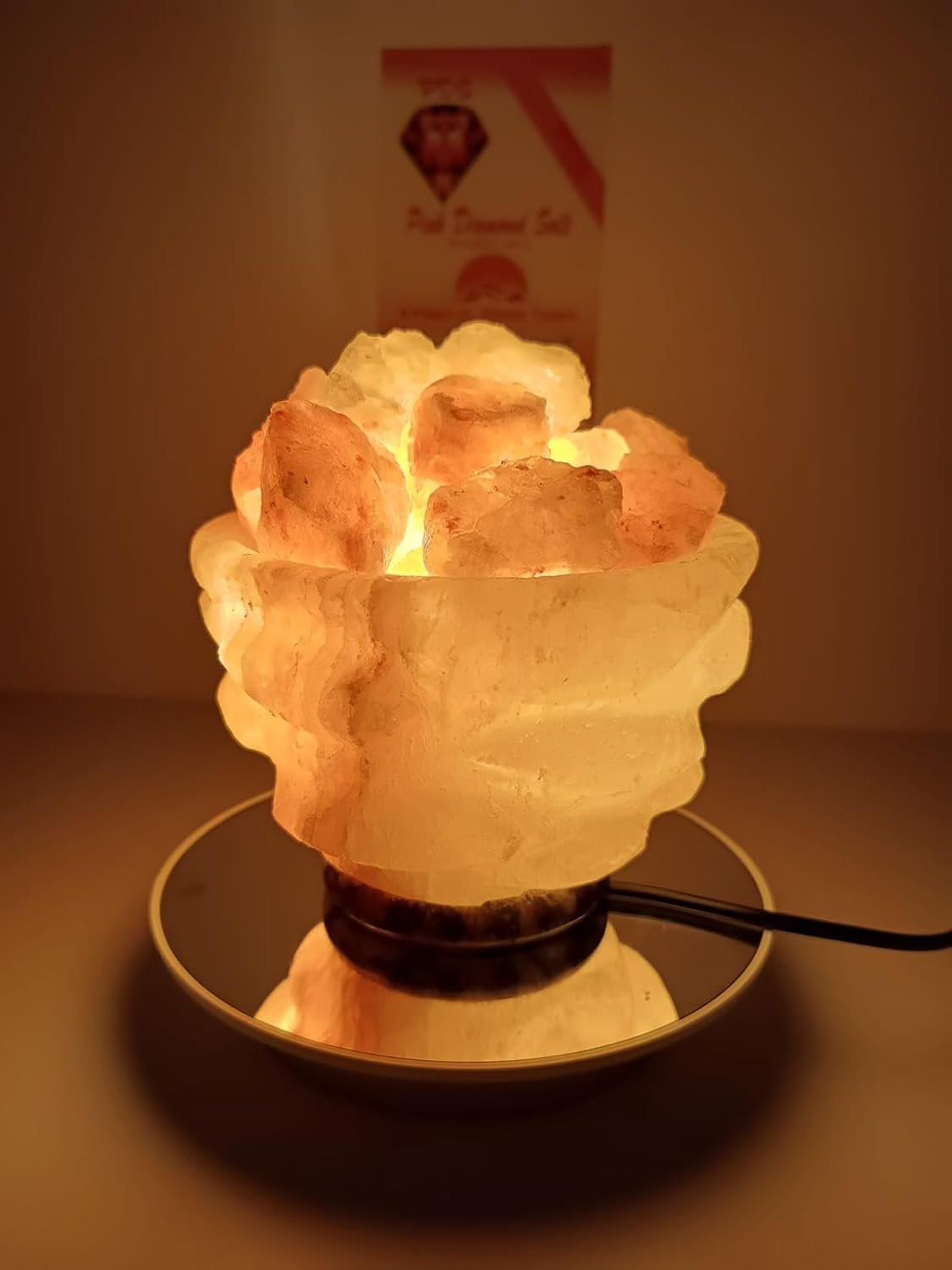 3-4 KG Himalayan Premium Dragon Fire Bowl Salt Lamp 100% Authentic, Beautifully Hand Crafted Dragon Fire Bowl Salt Lamp Comes with Complete Electric Fitting image number 2
