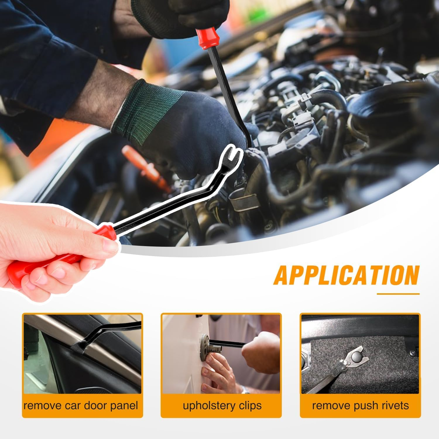 1240Pcs Car Push Retainer Clips & Auto Fasteners Kit - 32 Most Common Sizes of Nylon Bumper Fender Rivets with 10 Cable Ties and Fastener Remover, Car Push Retainer Clips Set, Universal for All Cars image number 2