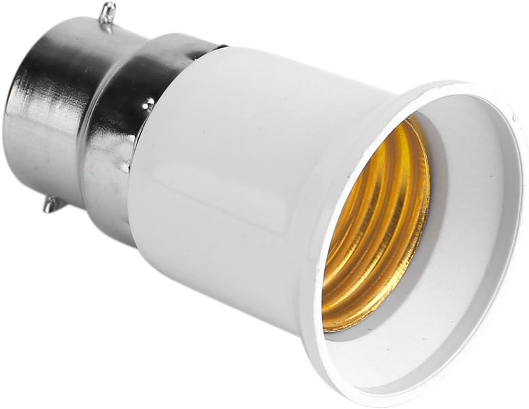 Bulb Adapter with Plug Base, 5Pcs Bulb Converter B22 Male to E27 Female, the Housing Adopts Fireproof, Heat Resistant, Anti-Aging Pc Material and Has Good Insulating Properties image number 5