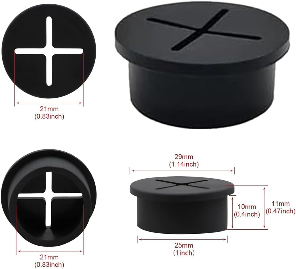 XUTONG 15PCS Desk Grommet,25Mm Desktop Equipment Wiring Management Desk Cord Hole Cover image number 1