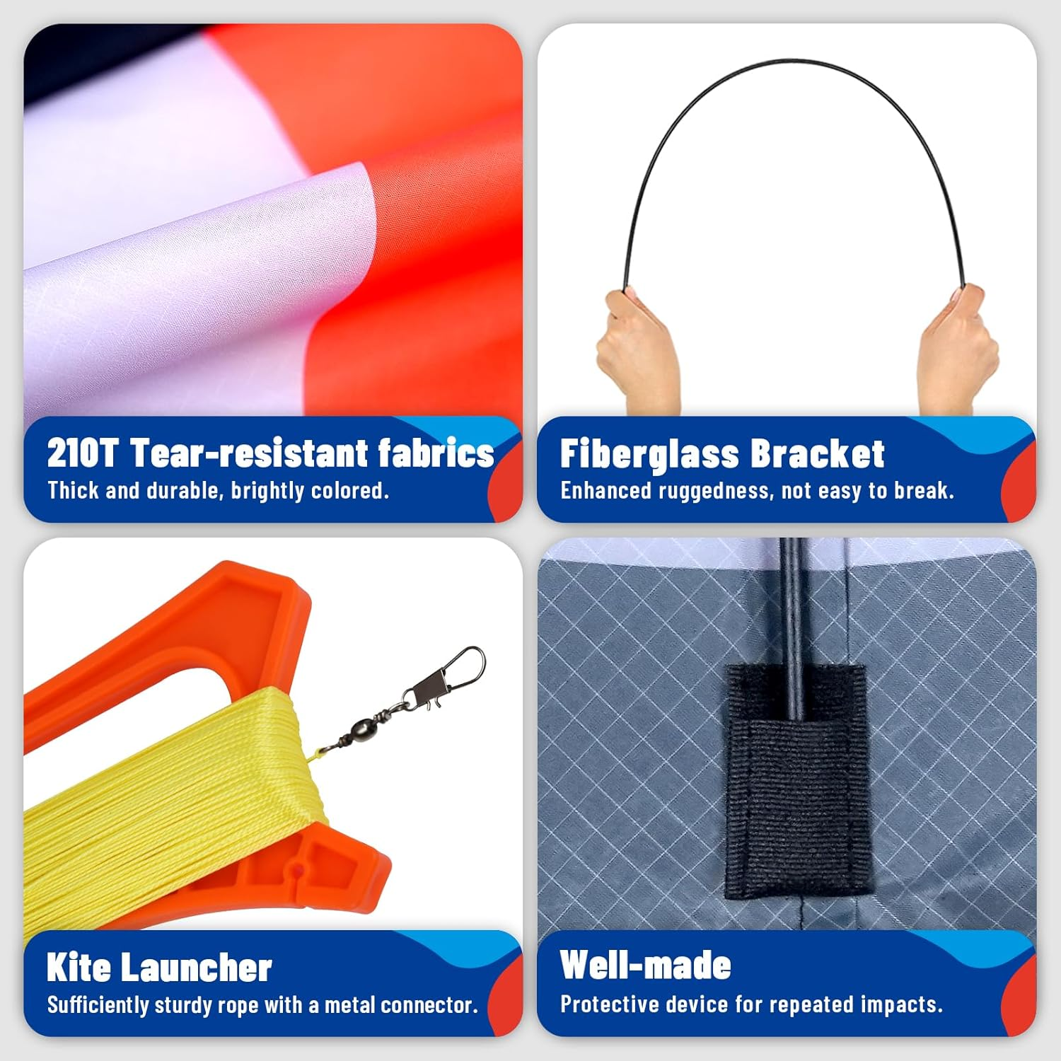 Sgftre Blue Delta Kites for Adults，Extremely Easy to Fly，Single Line Beach Kite for Family Outdoor Games & Activities image number 3