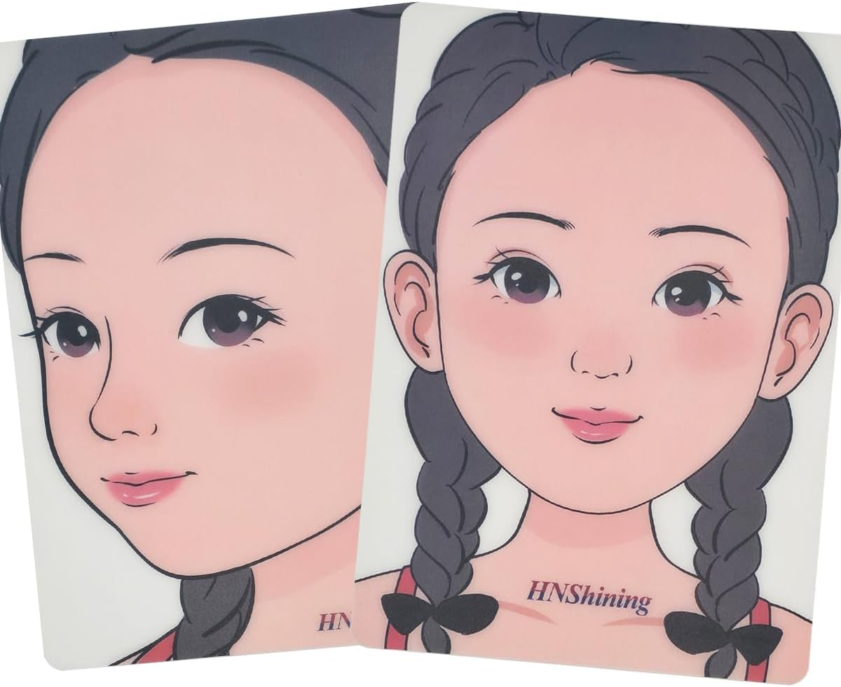 Face Painting Practice Board,Face Paint Board for Practise,Reusable Face Painting Exercise Template,Makeup Painting Tool (Girl) image number 4