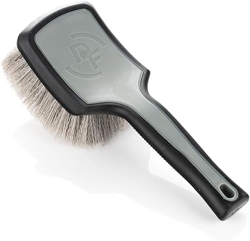 Detail Factory - Progrip XL Tire Brush - Ergonomic Progrip Handle - Stiff Synthetic Bristles to Cut through Grime - Grey and Black image number 4