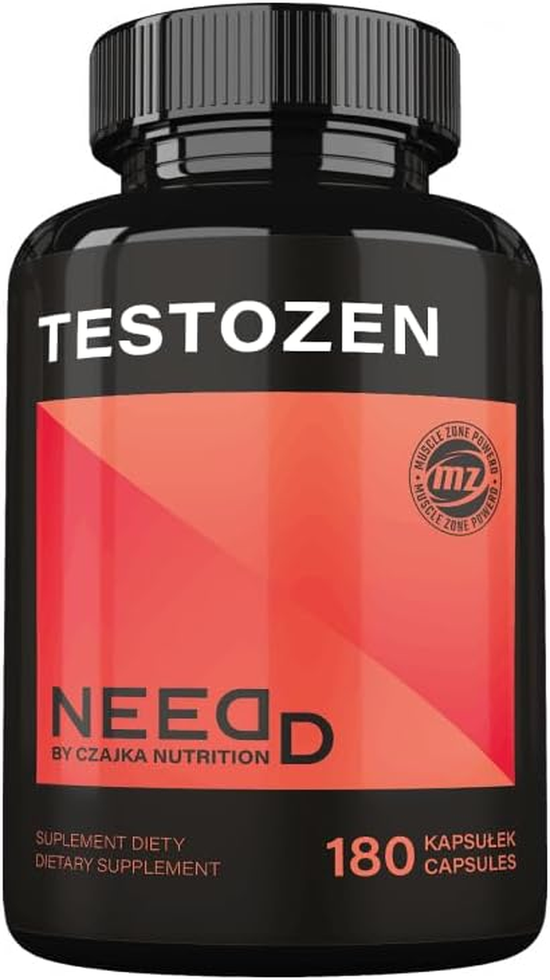 Testozen 180 Vegan Capsules - D-Aspartic Acid 3000 Mg & Muira Puama 1000 Mg Extract per Serving - 30 Day Supply - Designed for Men'S Hormonal Balance - by MZ