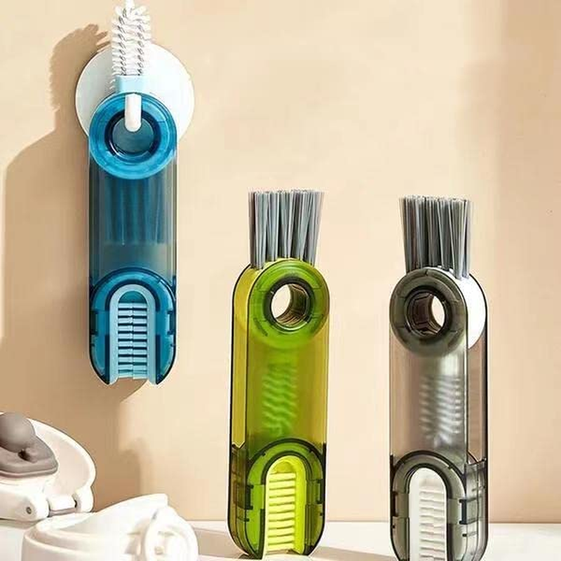3Pcs 3 in 1 Multifunctional Cup Cleaning Brush,3 in 1 Tiny Bottle Cup Lid Detail Brush Straw Cleaner Tools,Home Kitchen Cleaning Tools for Deep Detail Cleaning (3 PCS) image number 1