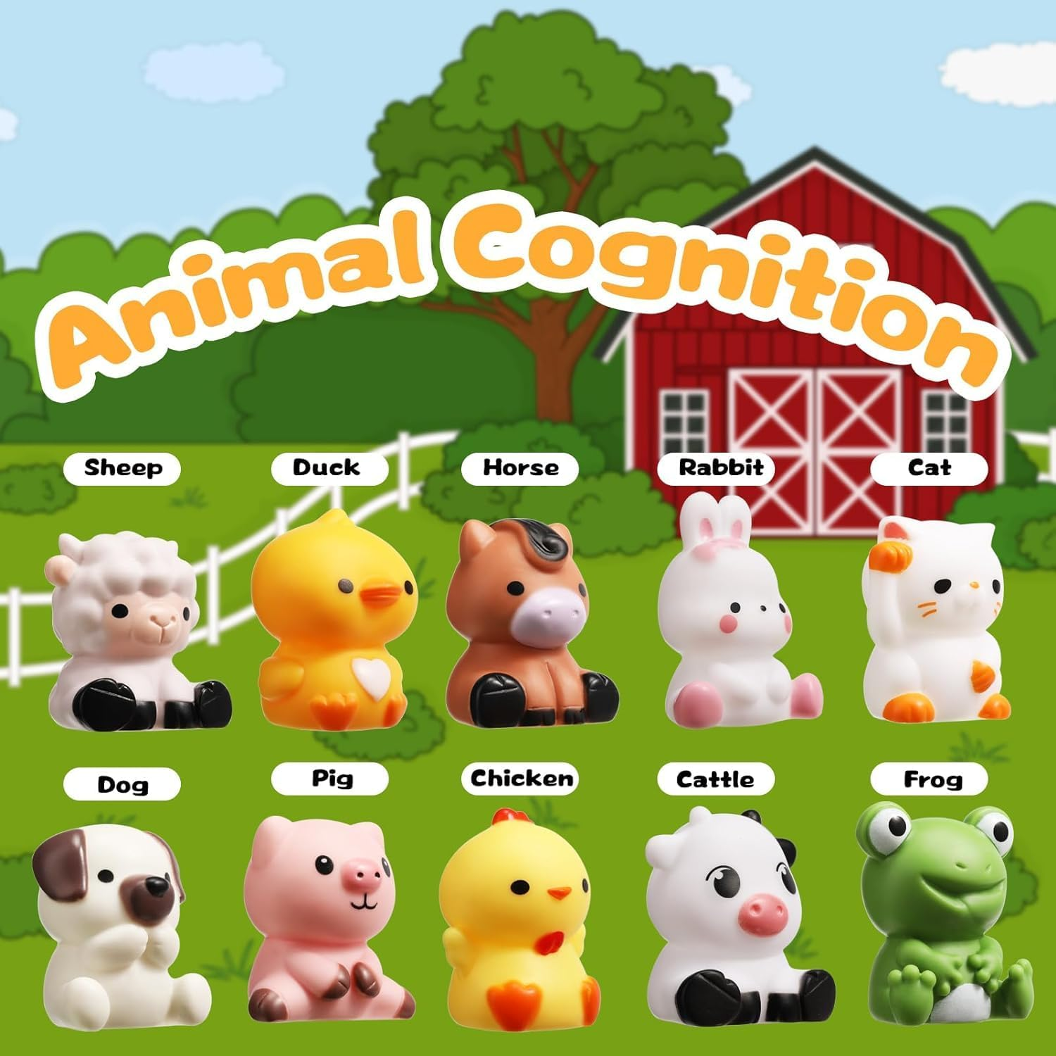 Learning Toys for Toddlers over 3 Years Old, 20Pcs Farm Animals Toys Montessori Counting, Matching & Sorting Fine Motor Games, Christmas Birthday Baby Boys Girls image number 5